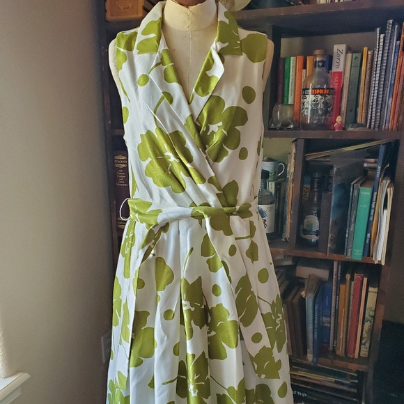 Jessica Howard size 12 Garden Tea Party Green and White Summer Formal Easter - Picture 8 of 8